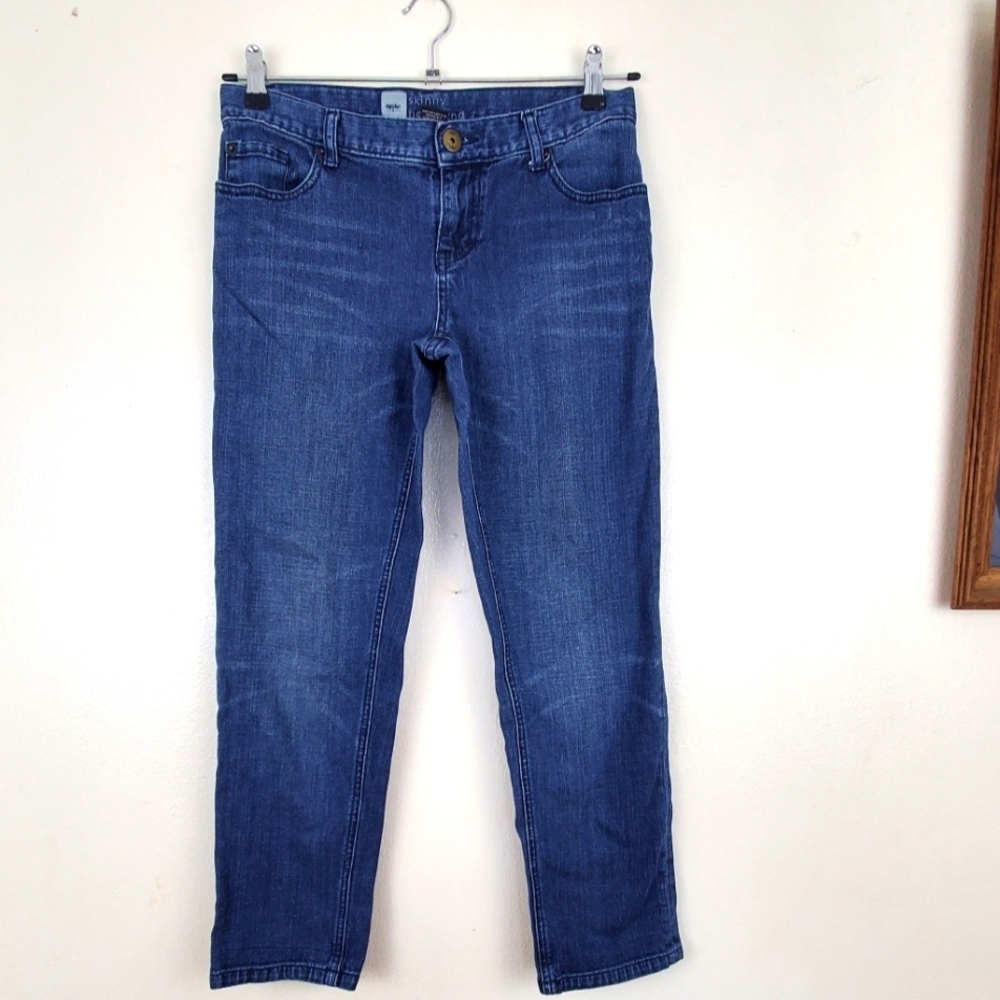 Mossimo Skinny Boyfriend Jeans Straight Leg Midrise Comfy Stretch Size 6